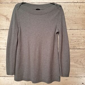 Talbots Gray Knit Sweater with Button Detail Size M